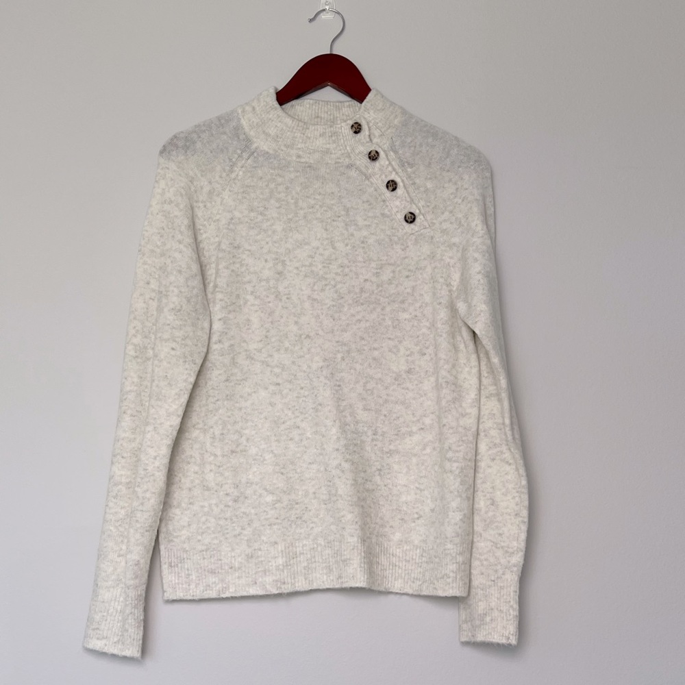 Never Worn - J. Crew Factory Ivory Mock-neck Sweater